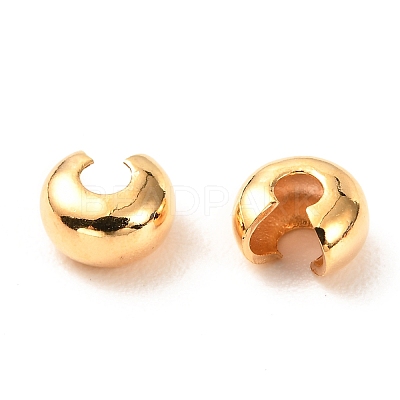 Brass Crimp Beads Covers X-KK-F824-036C-G-1