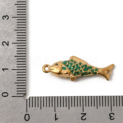 304 Stainless Steel Enamel Fish Connector Charms STAS-B128-54G-04-1