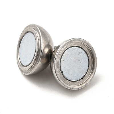 Tarnish Resistant 304 Stainless Steel Magnetic Clasps with Loops STAS-K006-12mm-04C-1
