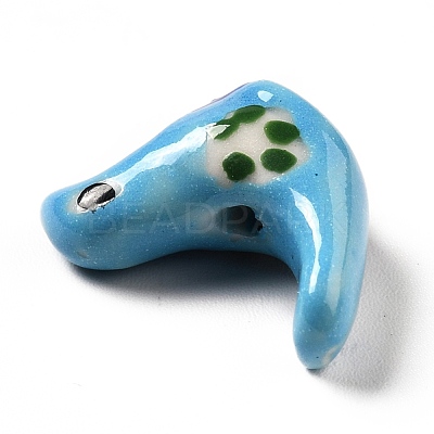 Handmade Printed Porcelain Beads PORC-F005-04F-1