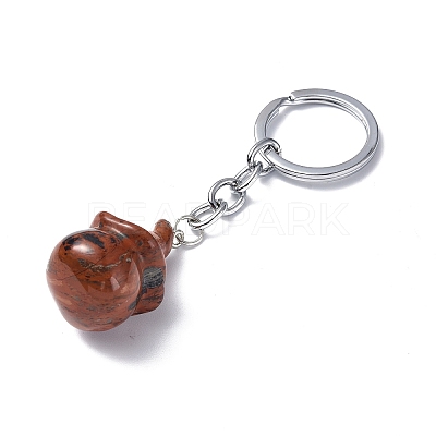 Natural Red Jasper Keychains KEYC-P011-04P-03-1