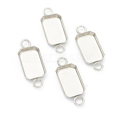 Tarnish Resistant 201 Stainless Steel Cabochon Connector Settings STAS-H143-23P-1