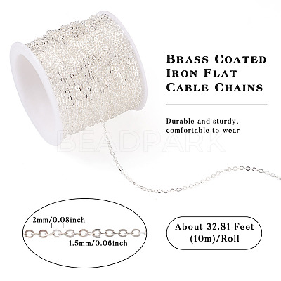 Brass Coated Iron Flat Cable Chains CH-TAC0007-01S-1