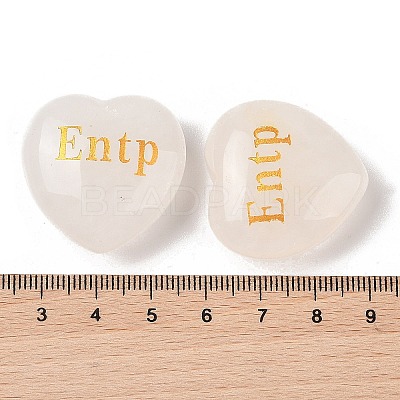 Natural Quartz Crystal Heart Engraving MBTI Figurines Statues for Home Office Desk Decorations X1-G-K353-05O-1