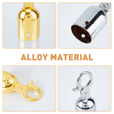 4Pcs 2 Colors Zinc Alloy Cord Ends FIND-FH0008-76-1
