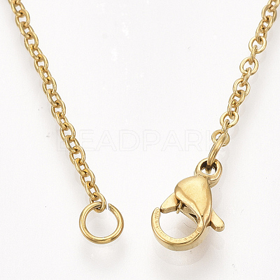 304 Stainless Steel Cable Chain Necklace Making STAS-T040-PJ209-2-40-1
