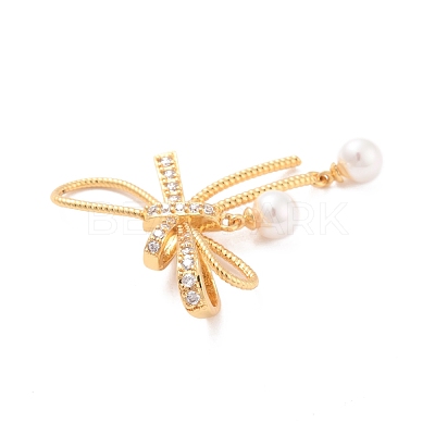 Eco-Friendly Brass Micro Pave Cubic Zirconia and Glass Beads Pendants KK-K268-40G-1