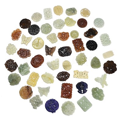 Natural Xiuyan Jade Findings Kits GG-CBA04B0-02-1
