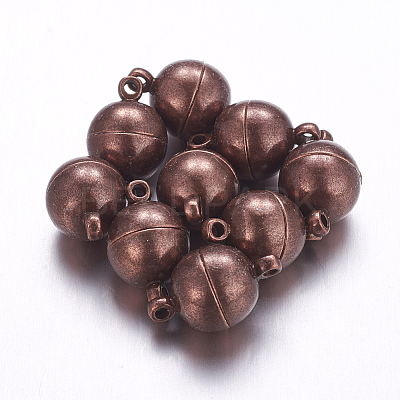 Brass Magnetic Clasps with Loops LS-PALLOY-MC043-3R-1