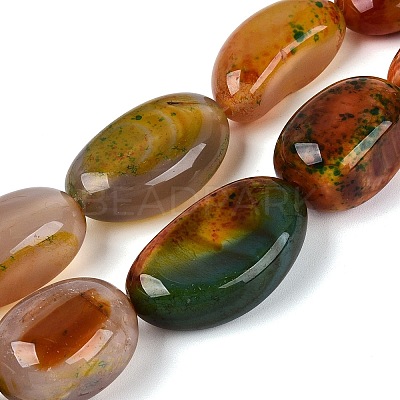 Natural Multi-Color Agate Beads Strands G-Q606-74-1