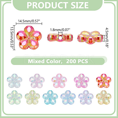 200Pcs Transaparent Acrylic Beads PACR-HY0001-02-1
