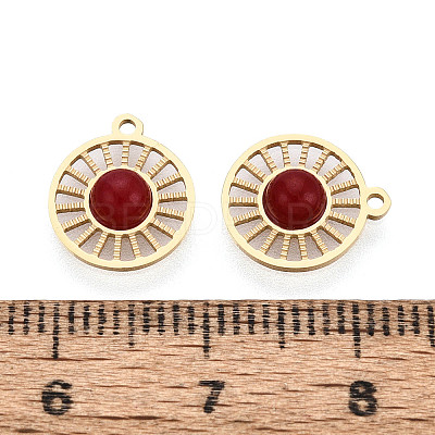 Natural Carnelian(Dyed & Heated) Flat Round Charms STAS-N123-03G-01-1