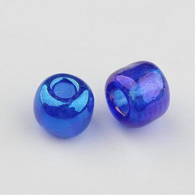 Transparent Rainbow Colours Round Glass Seed Beads X-SEED-A007-4mm-168-1