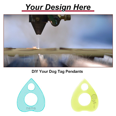 42Pcs 3 Colors Transparent Blank Acrylic Pet Dog ID Tag PALLOY-AB00046-1