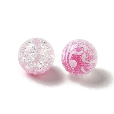 Duotone Spray Painted Crackle Acrylic Beads OACR-G029-02-1
