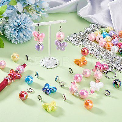 DIY Beadable Pen Butterfly Beads Findings Kits DIY-PH0023-87-1