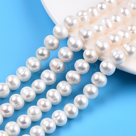 Natural Cultured Freshwater Pearl Beads Strands PEAR-S001-9-10mm-3-1