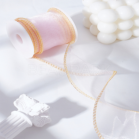 5 Yards Polyester Organza Ribbons SRIB-LP0001-05A-1
