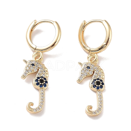 Real 18K Gold Plated Brass Dangle Leverback Earrings EJEW-L269-027G-02-1