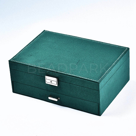 Suede Fabric Jewelry Organizer Box CBOX-S021-007-1