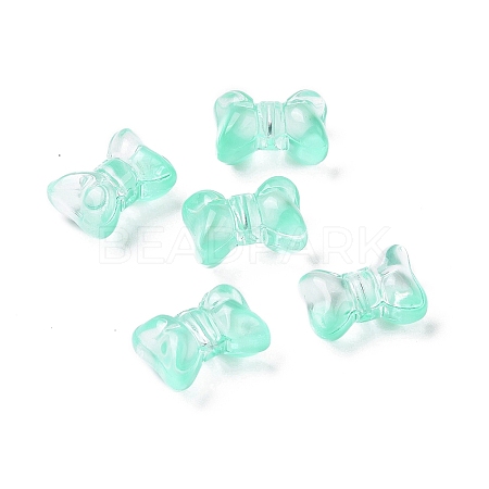 Transparent Spray Painted Glass Beads GLAA-I050-11F-1
