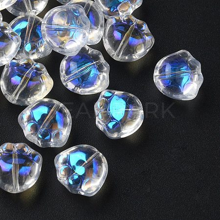 35Pcs Transparent Spray Painted Glass Beads GLAA-YW0001-72A-1