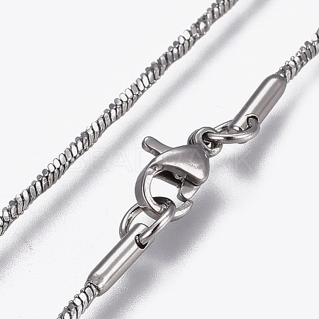 304 Stainless Steel Snake Chain Necklaces NJEW-L167-02C-P-1