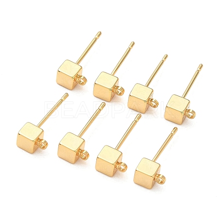 SHEGRACE Brass Cube Stud Earring Findings XGR0106G-121G-1