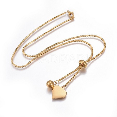 304 Stainless Steel Pendant Necklaces NJEW-P252-05G-1