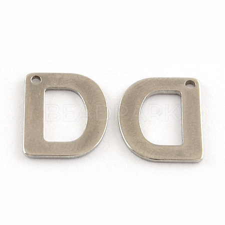 201 Stainless Steel Letter Charms STAS-S036-04-1