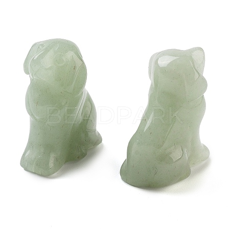 Natural Green Aventurine Carved Dog Figurines DJEW-L023-A06-1