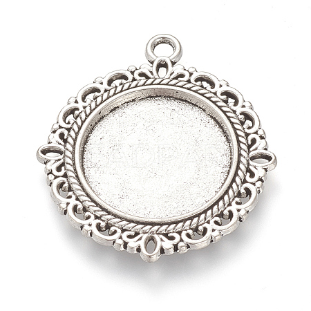 Tibetan Style Alloy Pendant Cabochon Settings LS-TIBE-T003-08AS-NR-1