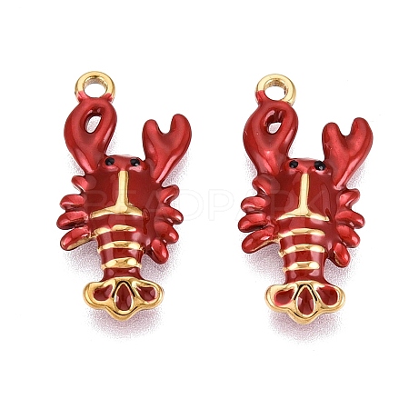 304 Stainless Steel Enamel Pendants STAS-I355-11G-08-1