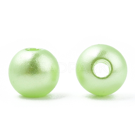 Spray Painted ABS Plastic Imitation Pearl Beads OACR-T015-05A-10-1
