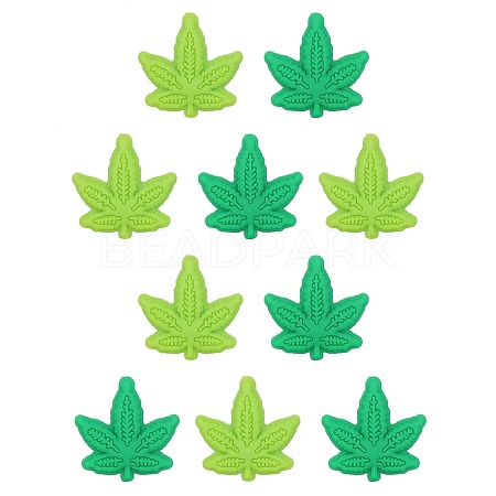 10Pcs 2 Colors Maple Leaf Silicone Beads JX708A-1