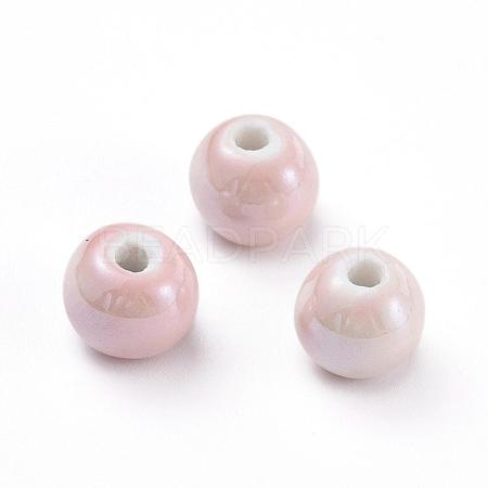 Glazed Porcelain Beads PORC-D001-12mm-08-1