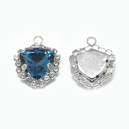 K9 Glass Rhinestone Pendants RGLA-T129-12mm-06P-1