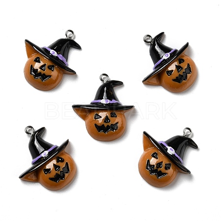 Halloween Opaque Resin Pendants RESI-D055-101P-1