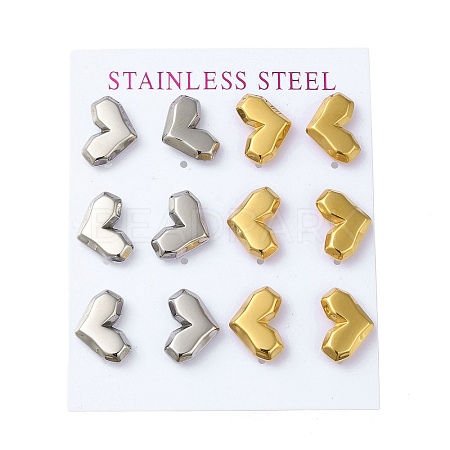 PVD Vacuum Plating 304 Stainless Steel Stud Earring EJEW-C099-07GP-1