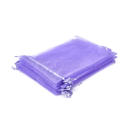 Mauve Rectangle Jewelry Packing Drawable Pouches X-OP-S001-13x18cm-06-1