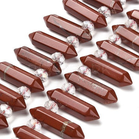 Natural Red Jasper Double Terminated Point Beads Strands G-H069-A01-01-1