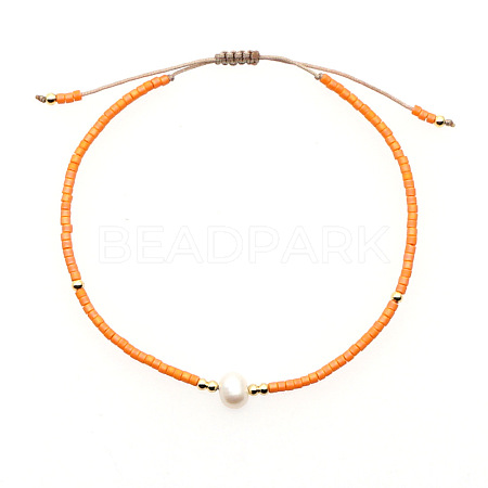 Adjustable Glass Seed Bead Braided Bead Bracelets for Women VT9382-11-1