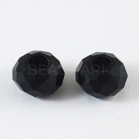 Faceted Black Glass Rondelle Beads X-GLAA-S013-5-1