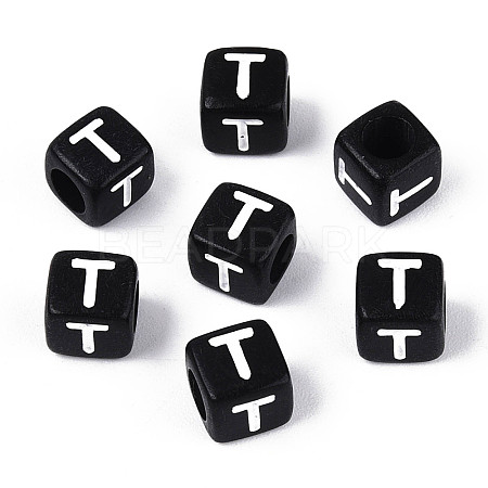 Initial Acrylic Horizontal Hole Beads OACR-ZX006-35T-1