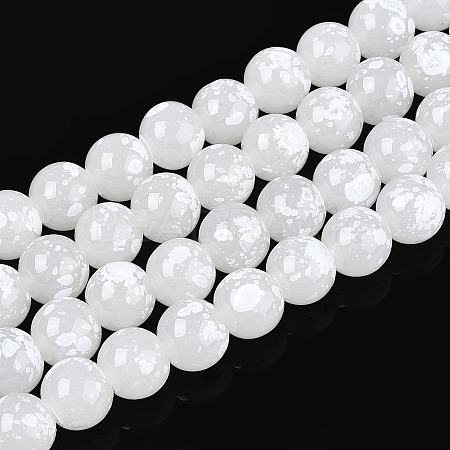 Baking Paint Glass Beads Strands DGLA-N015-10mm-01-1