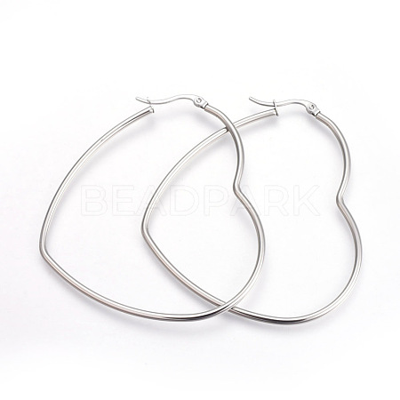 Tarnish Resistant 201 Stainless Steel Hoop Earrings EJEW-A052-09A-1