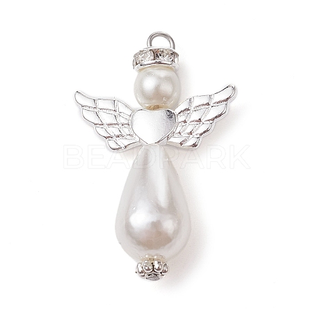 Acrylic Imitation Pearl with Alloy Pendants PALLOY-JF02475-1