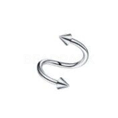 316L Surgical Stainless Steel Spiral Lip Rings with Spikes for Woman Men WGF7124-12-1