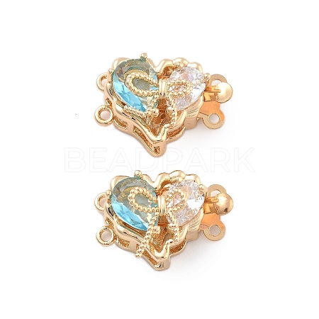 Brass Glass Box Clasps KK-B125-01G-01-1