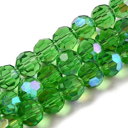 Electroplate Transparent Glass Beads Strands EGLA-A035-T8mm-L11-1